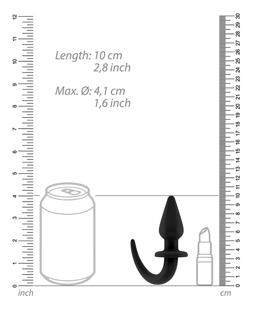 Shots Ouch Puppy Play Tail Butt Plug - Black - Empower Pleasure