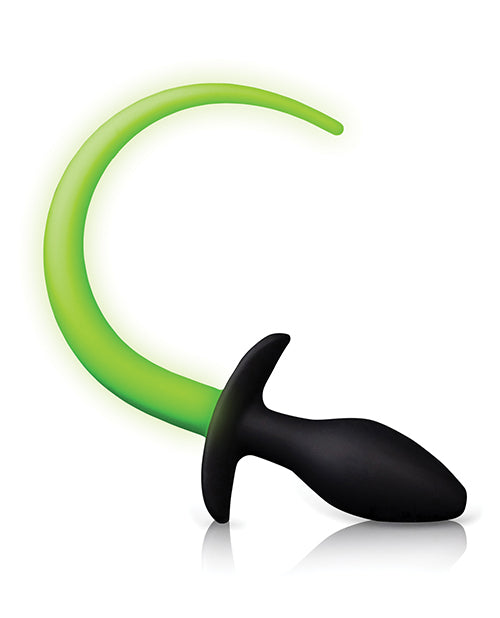 Shots Ouch Puppy Tail Plug - Glow in the Dark - Empower Pleasure