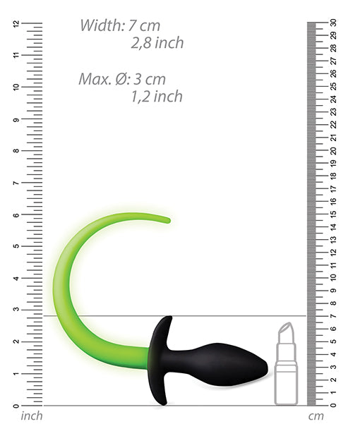 Shots Ouch Puppy Tail Plug - Glow in the Dark - Empower Pleasure