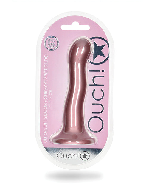 Shots Ouch 7" Curvy G-Spot Dildo - Rose Gold - Empower Pleasure