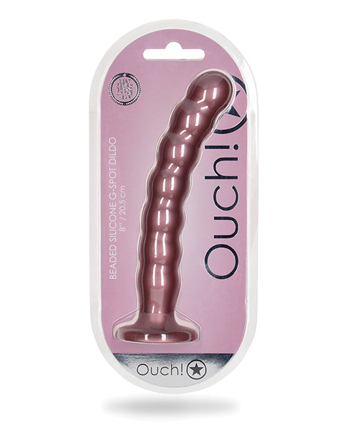 Shots Ouch 8" Beaded G-Spot Dildo - Rose Gold - Empower Pleasure
