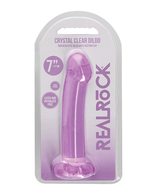 Shots RealRock Crystal Clear 7" Dildo - Purple - Empower Pleasure