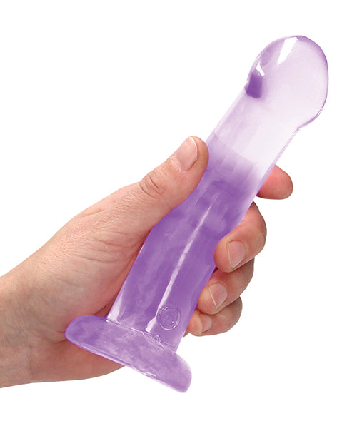 Shots RealRock Crystal Clear 7" Dildo - Purple - Empower Pleasure