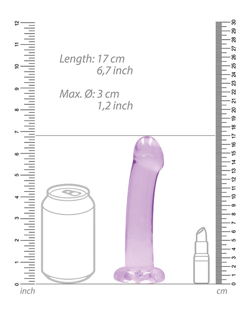 Shots RealRock Crystal Clear 7" Dildo - Purple - Empower Pleasure