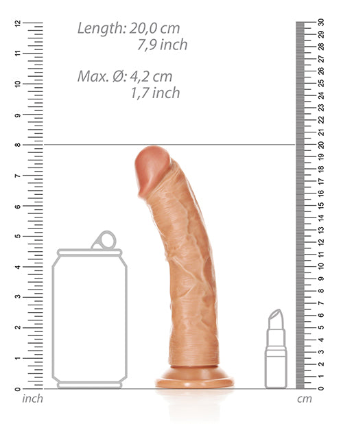 Shots RealRock Realistic 7" Curved Dildo - Tan - Empower Pleasure
