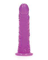 Shots RealRock 6" Slim Dildo Glow in the Dark - Neon Purple - Empower Pleasure