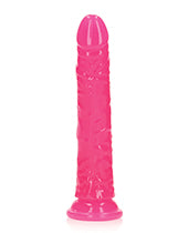 Shots RealRock 7" Slim Dildo Glow in the Dark - Neon Pink - Empower Pleasure