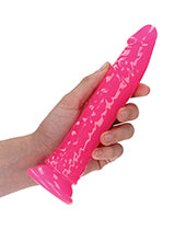 Shots RealRock 7" Slim Dildo Glow in the Dark - Neon Pink - Empower Pleasure