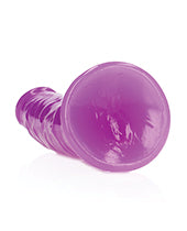 Shots RealRock 7" Slim Dildo Glow in the Dark - Neon Purple - Empower Pleasure