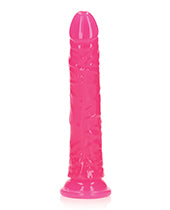 Shots RealRock 8" Slim Dildo Glow in the Dark - Neon Pink - Empower Pleasure