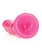 Shots RealRock 8" Slim Dildo Glow in the Dark - Neon Pink - Empower Pleasure