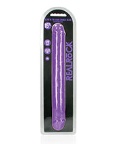 Shots RealRock 15" Double Dong Glow in the Dark - Neon Purple - Empower Pleasure