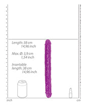 Shots RealRock 15" Double Dong Glow in the Dark - Neon Purple - Empower Pleasure