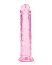 Shots RealRock Crystal Clear 7" Straight Dildo w/Suction Cup - Pink - Empower Pleasure