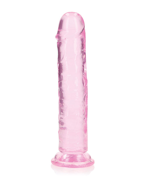 Shots RealRock Crystal Clear 8" Straight Dildo w/Suction Cup - Pink - Empower Pleasure
