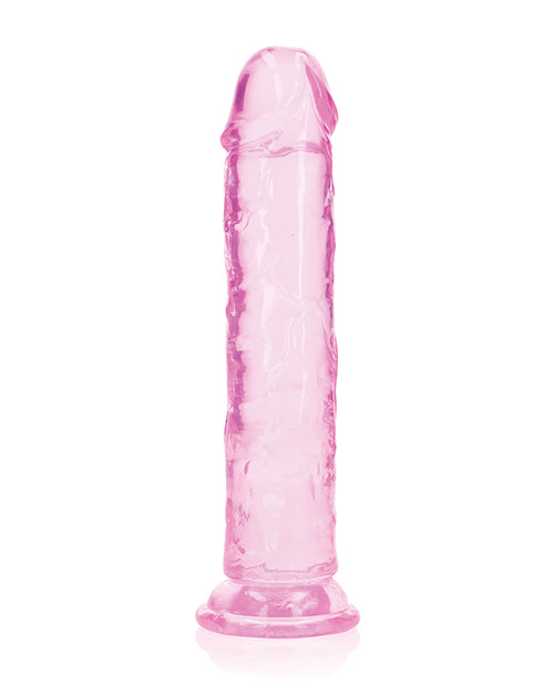 Shots RealRock Crystal Clear 8" Straight Dildo w/Suction Cup - Pink - Empower Pleasure