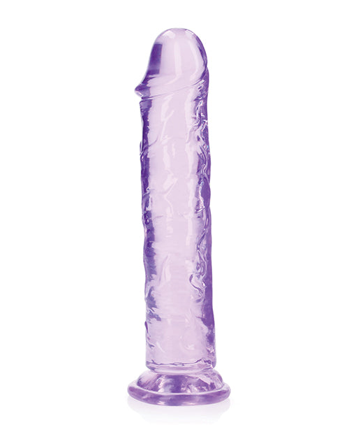 Shots RealRock Crystal Clear 9" Straight Dildo w/Suction Cup - Purple - Empower Pleasure