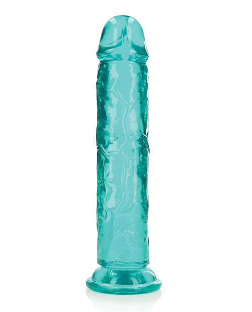 Shots RealRock Realistic Crystal Clear 10" Straight Dildo - Turquoise - Empower Pleasure