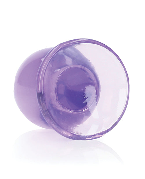 Shots RealRock Crystal Clear 3.5" Anal Plug - Purple - Empower Pleasure