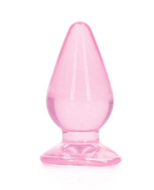 Shots RealRock Crystal Clear 4.5" Anal Plug - Pink - Empower Pleasure