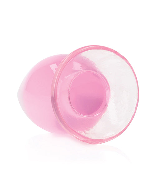 Shots RealRock Crystal Clear 4.5" Anal Plug - Pink - Empower Pleasure