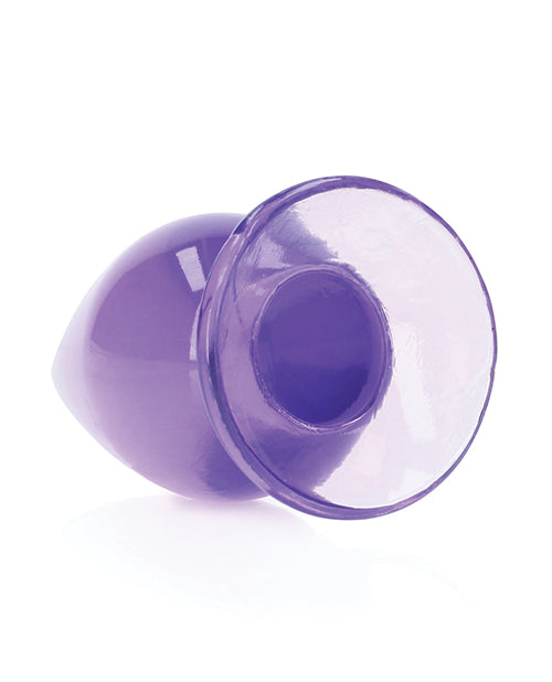 Shots RealRock Crystal Clear 4.5" Anal Plug - Purple - Empower Pleasure