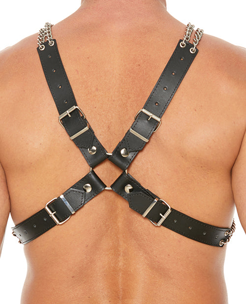 Shots Uomo Chain & Chain Harness - Black - Empower Pleasure