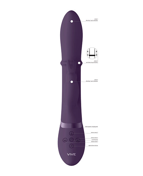 Shots Vive Halo Up & Down Ring G-Spot Rabbit - Purple - Empower Pleasure