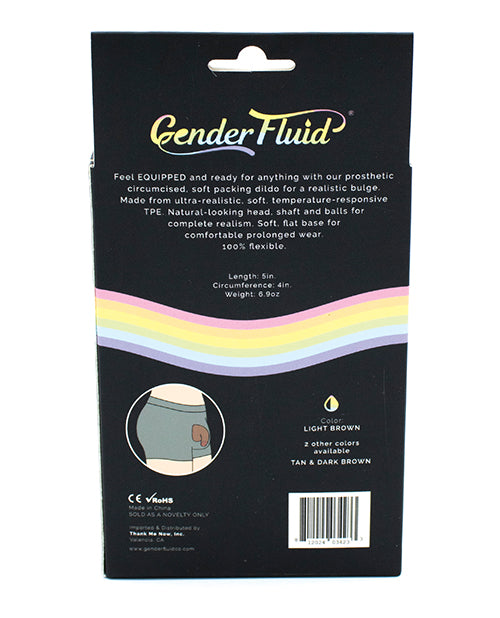 Gender Fluid 5" Equipped Soft Packer - Light Brown - Empower Pleasure