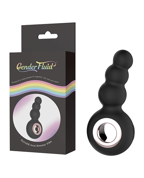 Gender Fluid Quiver Anal Ring Bead Vibe - Black - Empower Pleasure