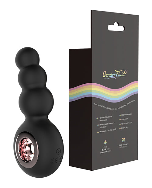 Gender Fluid Quiver Anal Ring Bead Vibe - Black - Empower Pleasure