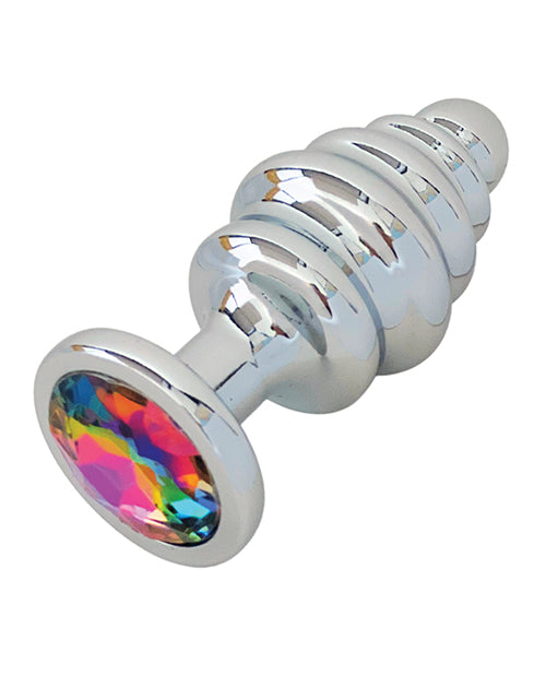 Gender Fluid Excite! Ribbed Plug - Silver - Empower Pleasure