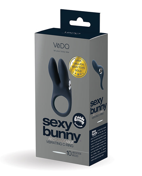 VeDO Sexy Bunny Rechargeable Ring - Just Black - Empower Pleasure