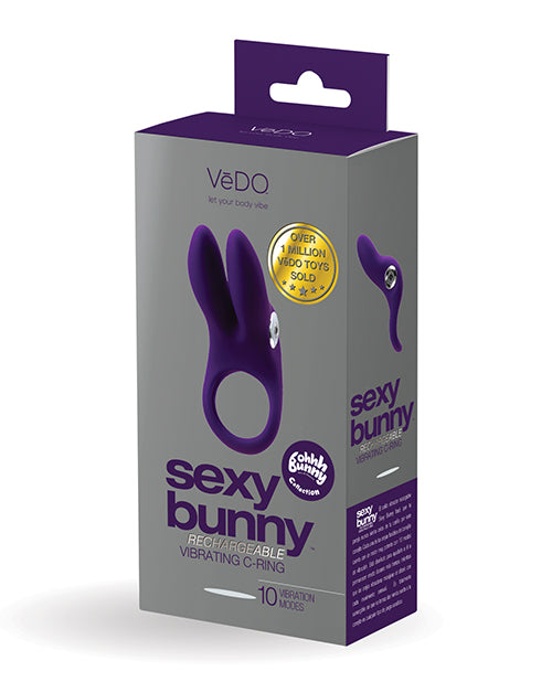 VeDO Sexy Bunny Rechargeable Ring - Deep Purple - Empower Pleasure