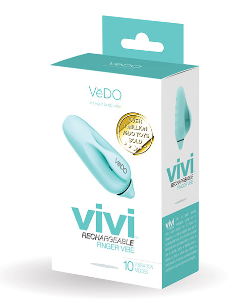VeDO VIVI Rechargeable Finger Vibe - Tease Me Turquoise - Empower Pleasure