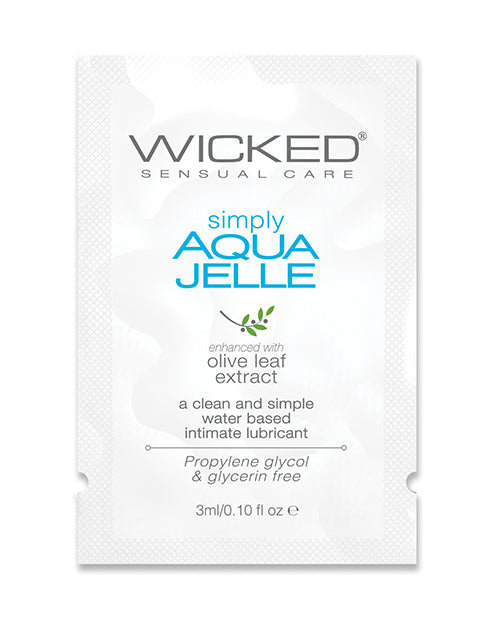 Wicked Sensual Care Simply Aqua Jelle Water Based Lubricant - .1 oz - Empower Pleasure