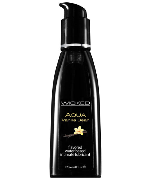 Wicked Sensual Care Aqua Water Based Lubricant - 4 oz Vanilla Bean - Empower Pleasure