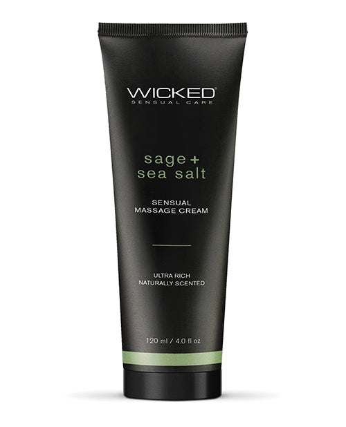Wicked Sensual Care Sage & Sea Salt Massage Cream - 4 oz - Empower Pleasure
