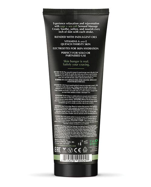 Wicked Sensual Care Sage & Sea Salt Massage Cream - 4 oz - Empower Pleasure