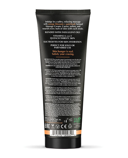 Wicked Sensual Care Orange Blossom & Patchouli Massage Cream - 4 oz - Empower Pleasure