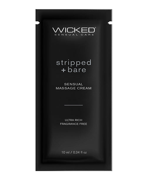 Wicked Sensual Care Stripped & Bare Unscented Massage Cream - .34 oz - Empower Pleasure