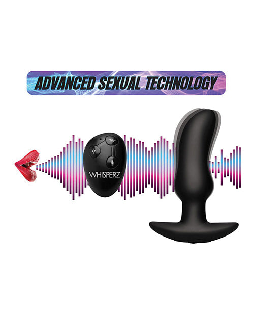 Whisperz Voice Activated 10x Vibrating Prostate Plug w/Remote Control - Black