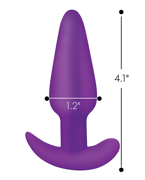 Bang! 21X Vibrating Silicone Butt Plug w/ Remote - Purple - Empower Pleasure