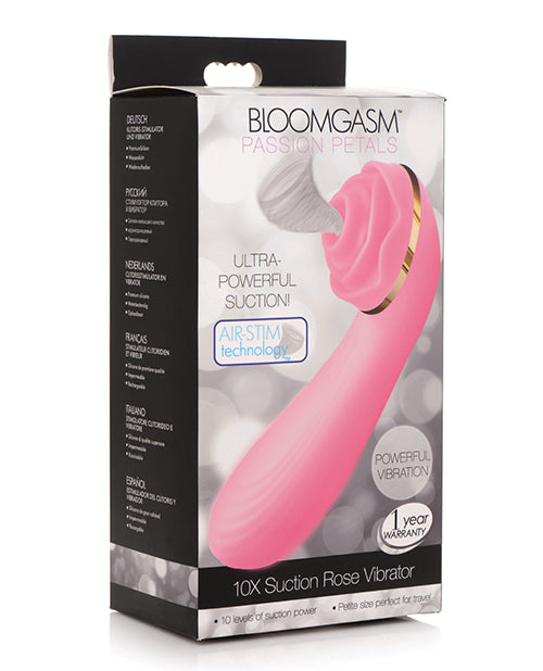 Inmi Bloomgasm Passion Petals 10X Silicone Suction Rose Vibrator - Pink - Empower Pleasure