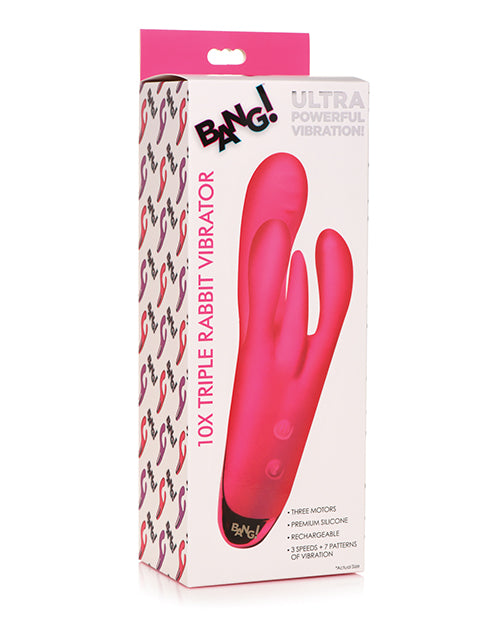 Bang! Triple Rabbit Vibrator - Pink - Empower Pleasure