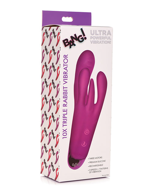 Bang! Triple Rabbit Vibrator - Purple - Empower Pleasure