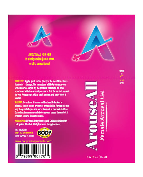 ArouseAll Female Stimulating Gel -  .5 oz Bottle - Empower Pleasure