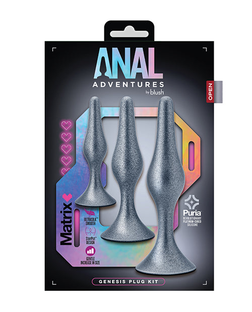 Blush Anal Adventures Matrix Genesis Plug Kit - Silver - Empower Pleasure