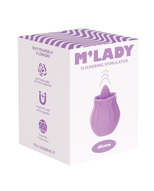 M'Lady Flickering Tongue & Vibrating Clitoral Stimulator - Purple - Empower Pleasure