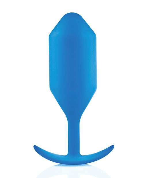 b-Vibe Weighted Snug Plug 5 - 350 g Blue - Empower Pleasure